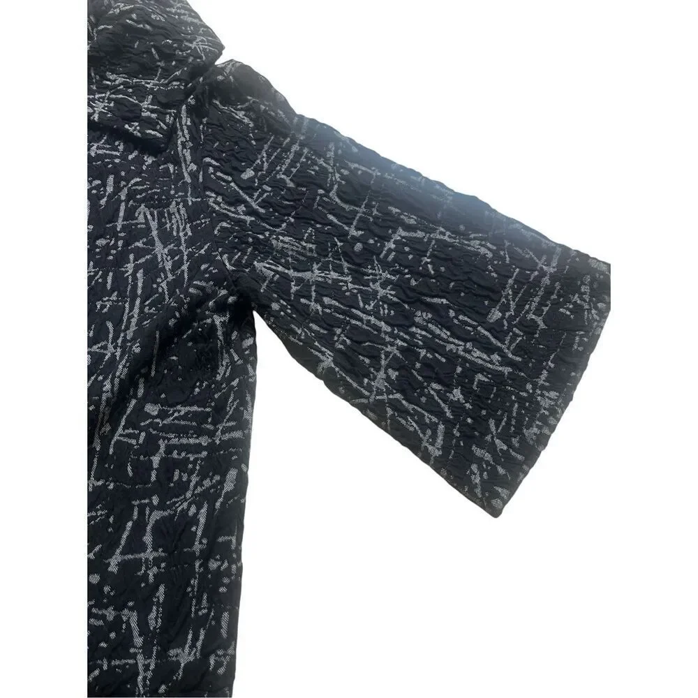 Sno Skins abstract print textured jacket black & gray sz Medium